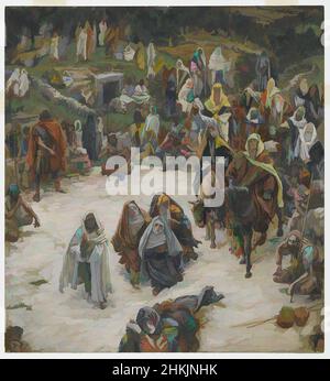 Art Inspired by What Our Lord Saw from the Cross, CE que voyait Notre-Seigneur sur la Croix, The Life of Our Lord Jesus Christ, La Vie de Notre-Seigneur Jésus-Christ, James Tissot, Französisch, 1836-1902, Deckfarbenes Aquarell über Graphit auf graugrünem Wove-Papier, Frankreich, 1886-1894, Bild: 9 3, Classic Works modernisiert von Artotop mit einem Schuss Moderne. Formen, Farbe und Wert, auffällige visuelle Wirkung auf Kunst. Emotionen durch Freiheit von Kunstwerken auf zeitgemäße Weise. Eine zeitlose Botschaft, die eine wild kreative neue Richtung verfolgt. Künstler, die sich dem digitalen Medium zuwenden und die Artotop NFT erschaffen Stockfoto