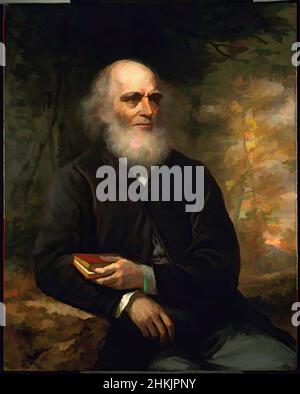 Kunst inspiriert von William Cullen Bryant, Daniel Huntington, American, 1816-1906, Öl auf Leinwand, 1866, 39 15/16 x 32 Zoll, 101,5 x 81,3 cm, 1866, amerikanische, amerikanische Kunst, amerikanisches Öl, Amerikanische Malerei, Glatze, Bart, schwarz, Buch, Gesichtshaar, Huntington, Mann, alter Mann, malen, Portrait, Classic Works modernisiert von Artotop mit einem Schuss Moderne. Formen, Farbe und Wert, auffällige visuelle Wirkung auf Kunst. Emotionen durch Freiheit von Kunstwerken auf zeitgemäße Weise. Eine zeitlose Botschaft, die eine wild kreative neue Richtung verfolgt. Künstler, die sich dem digitalen Medium zuwenden und die Artotop NFT erschaffen Stockfoto