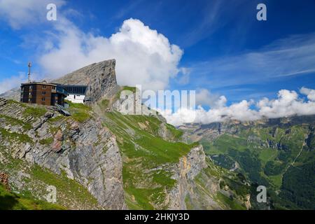 Gemipass, Berghotel Wildstrubel am Fuße des Rinderhorns, Schweiz, Wallis, Leukerbad Stockfoto