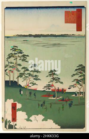 Kunst inspiriert von Blick nach Norden von Asukayama, Nr. 17 in hundert berühmten Ansichten von Edo, Utagawa Hiroshige, Ando, Japanisch, 1797-1858, Holzschnitt, Japan, 5th Monate 1856, Edo-Zeit, Ansei-Ära, Bild: 13 3/8 x 8 3/4 Zoll, 34 x 22,2 cm, 19th Jahrhundert, 19.Jahrhundert, Kirschblüte, Edo, Klassische Werke, die von Artotop mit einem Hauch von Moderne modernisiert wurden. Formen, Farbe und Wert, auffällige visuelle Wirkung auf Kunst. Emotionen durch Freiheit von Kunstwerken auf zeitgemäße Weise. Eine zeitlose Botschaft, die eine wild kreative neue Richtung verfolgt. Künstler, die sich dem digitalen Medium zuwenden und die Artotop NFT erschaffen Stockfoto