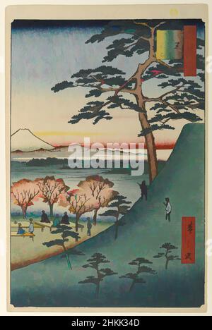 Kunst inspiriert von Original Fuji, Meguro, Nr. 25 in hundert berühmten Ansichten von Edo, Utagawa Hiroshige, Ando, Japanisch, 1797-1858, Holzschnitt, Japan, 4th Month of 1857, Edo-Periode, Ansei-Ära, Bild: 13 5/8 x 9 Zoll, 34,6 x 22,9 cm, 19th Century, 19.C, 4th Month of 1857, Ruhe, Klassische Werke, die von Artotop mit einem Schuss Moderne modernisiert wurden. Formen, Farbe und Wert, auffällige visuelle Wirkung auf Kunst. Emotionen durch Freiheit von Kunstwerken auf zeitgemäße Weise. Eine zeitlose Botschaft, die eine wild kreative neue Richtung verfolgt. Künstler, die sich dem digitalen Medium zuwenden und die Artotop NFT erschaffen Stockfoto