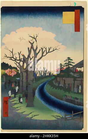 Kunst inspiriert von Blüten am Ufer des Tama-Flusses, Nr. 42 in hundert berühmten Ansichten von Edo, Utagawa Hiroshige, Ando, Japanisch, 1797-1858, Holzschnitt, Japan, 2nd Monate 1856, Edo-Zeit, Ansei-Ära, 14 5/16 x 9 5/16in., 36,4 x 23,7cm, 19th Jahrhundert, 19.C, 2nd Monate 1856, Klassische Werke, die von Artotop mit einem Schuss Moderne modernisiert wurden. Formen, Farbe und Wert, auffällige visuelle Wirkung auf Kunst. Emotionen durch Freiheit von Kunstwerken auf zeitgemäße Weise. Eine zeitlose Botschaft, die eine wild kreative neue Richtung verfolgt. Künstler, die sich dem digitalen Medium zuwenden und die Artotop NFT erschaffen Stockfoto