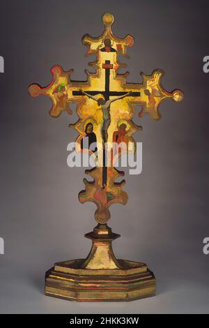 Kunst inspiriert von Double-sided Processional Cross, Meister des Monte del Lago, Italienisch, Schule von Umbrien, zweites Viertel 14th Jahrhundert, Tempera und Gold auf Tafel, Umbrien, Italien, 2nd Viertel des 14th Jahrhunderts, 39 1/16 x 16 9/16 x 4 5/8 Zoll, 99,2 x 42,1 x 11,7 cm, Babbott, Kreuz, Kruzifix, Klassische Werke, die von Artotop mit einem Hauch von Moderne modernisiert wurden. Formen, Farbe und Wert, auffällige visuelle Wirkung auf Kunst. Emotionen durch Freiheit von Kunstwerken auf zeitgemäße Weise. Eine zeitlose Botschaft, die eine wild kreative neue Richtung verfolgt. Künstler, die sich dem digitalen Medium zuwenden und die Artotop NFT erschaffen Stockfoto