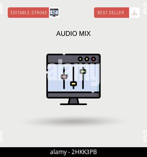 Einfaches Vektorsymbol für Audiomix. Stock Vektor
