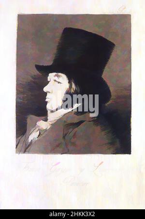 Kunst inspiriert von Francisco Goya y Lucientes, Maler, Francisco Goya y Lucientes, Pintor, Los Caprichos, Platte 1, Francisco de Goya y Lucientes, Spanisch, 1746-1828, Radierung, Aquatinta, Trockenpunkt und Burin auf gedecktem Papier, Spanien, 1797-1798, Blatt: 11 13/16 x 7 5/8 Zoll, 30 x 19,4 cm, Aquatinta, Klassisches Werk, modernisiert von Artotop mit einem Schuss Moderne. Formen, Farbe und Wert, auffällige visuelle Wirkung auf Kunst. Emotionen durch Freiheit von Kunstwerken auf zeitgemäße Weise. Eine zeitlose Botschaft, die eine wild kreative neue Richtung verfolgt. Künstler, die sich dem digitalen Medium zuwenden und die Artotop NFT erschaffen Stockfoto