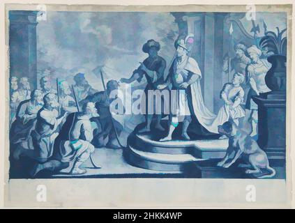 Art Inspired by Story of Joseph, Teller 85, Georg Philipp Rugendas I, Deutsch, 1666-1742, Mezzotint in blauer Tinte, 10 1/2 × 14 3/4 in., 26,7 × 37,5 cm, Klassische Werke, modernisiert von Artotop mit einem Schuss Moderne. Formen, Farbe und Wert, auffällige visuelle Wirkung auf Kunst. Emotionen durch Freiheit von Kunstwerken auf zeitgemäße Weise. Eine zeitlose Botschaft, die eine wild kreative neue Richtung verfolgt. Künstler, die sich dem digitalen Medium zuwenden und die Artotop NFT erschaffen Stockfoto