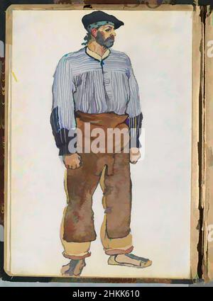 Art Inspired by Spanish Sketch Mounted in Scrap Book, Edward Penfield, American, 1866-1925, Aquarell und Graphit auf Papier Mounted in Scrap Book, ca. 1911, Blatt: 11 1/2 x 7 3/4 Zoll, 29,2 x 19,7 cm, Klassisches Werk, modernisiert von Artotop mit einem Schuss Moderne. Formen, Farbe und Wert, auffällige visuelle Wirkung auf Kunst. Emotionen durch Freiheit von Kunstwerken auf zeitgemäße Weise. Eine zeitlose Botschaft, die eine wild kreative neue Richtung verfolgt. Künstler, die sich dem digitalen Medium zuwenden und die Artotop NFT erschaffen Stockfoto