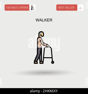 Einfaches Vektorsymbol Walker. Stock Vektor