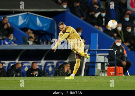 Getafe, Spanien. 4th. Februar 2022. Martin Caceres (Levante) Fußball/Fußball: Spanisches 'La Liga Santander'-Spiel zwischen Getafe CF 3-0 Levante UD im Coliseum Alfonso Perez in Getafe, Spanien. Quelle: Mutsu Kawamori/AFLO/Alamy Live News Stockfoto