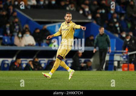 Getafe, Spanien. 4th. Februar 2022. Martin Caceres (Levante) Fußball/Fußball: Spanisches 'La Liga Santander'-Spiel zwischen Getafe CF 3-0 Levante UD im Coliseum Alfonso Perez in Getafe, Spanien. Quelle: Mutsu Kawamori/AFLO/Alamy Live News Stockfoto