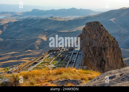 Alinjagala, eine alte Zitadelle im Alinja-Gebirge, Autonome Republik Nakhchivan, eine Exklave von Aserbaidschan Stockfoto