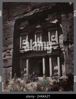 Art Inspired by View of Petra, Albumen-Silberfoto, 19th Jahrhundert, 9 3/8 x 7 5/16 Zoll, 23,8 x 18,6 cm, Klassische Werke, die von Artotop mit einem Schuss Moderne modernisiert wurden. Formen, Farbe und Wert, auffällige visuelle Wirkung auf Kunst. Emotionen durch Freiheit von Kunstwerken auf zeitgemäße Weise. Eine zeitlose Botschaft, die eine wild kreative neue Richtung verfolgt. Künstler, die sich dem digitalen Medium zuwenden und die Artotop NFT erschaffen Stockfoto