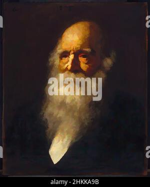 Kunst inspiriert von William Cullen Bryant, Wyatt Eaton, American, 1849-1896, Öl auf Leinwand, 1878, 24 1/8 x 20 3/16 Zoll, 61,2 x 51,2 cm, 1878, 19th Jahrhundert, Alter, Bart, bryant, Gesichtshaar, männliche Figur, Mann, Affe, Alt, Malerei, Porträt, traurig, unglücklich, Knittern, Falten, Klassisches von Artotop modernisiertes Werk mit einem Schuss Moderne. Formen, Farbe und Wert, auffällige visuelle Wirkung auf Kunst. Emotionen durch Freiheit von Kunstwerken auf zeitgemäße Weise. Eine zeitlose Botschaft, die eine wild kreative neue Richtung verfolgt. Künstler, die sich dem digitalen Medium zuwenden und die Artotop NFT erschaffen Stockfoto