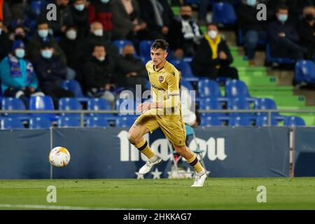 Getafe, Spanien. 4th. Februar 2022. Marc Pubill (Levante) Fußball/Fußball: Spanisches 'La Liga Santander'-Spiel zwischen Getafe CF 3-0 Levante UD im Coliseum Alfonso Perez in Getafe, Spanien. Quelle: Mutsu Kawamori/AFLO/Alamy Live News Stockfoto