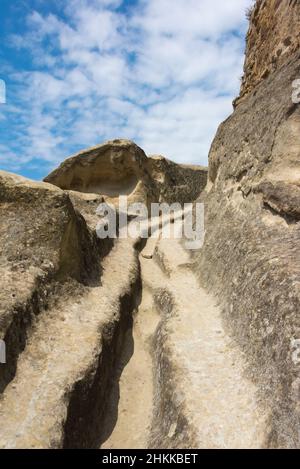 Uplistsikhe Höhlenkomplex, Denkmal der Felsarchitektur, Gori, Georgien Stockfoto