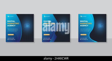Digitale Geschäftsmarketing Social Media Post-Vorlage Stock Vektor