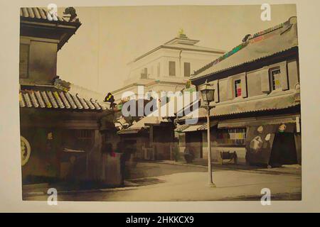 Art Inspired by View of Japan, Albumen-Silberfoto auf Karton, Japan, Ende 19th-Anfang 20th. Jahrhundert, mit Befestigung: 4 1/4 x 6 7/16 Zoll, 10,8 x 16,3 cm, Klassische Werke, modernisiert von Artotop mit einem Schuss Moderne. Formen, Farbe und Wert, auffällige visuelle Wirkung auf Kunst. Emotionen durch Freiheit von Kunstwerken auf zeitgemäße Weise. Eine zeitlose Botschaft, die eine wild kreative neue Richtung verfolgt. Künstler, die sich dem digitalen Medium zuwenden und die Artotop NFT erschaffen Stockfoto