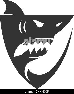 Abbildung der Marke „Shark and Shield“ Stock Vektor