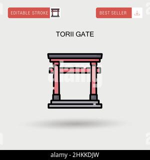 Einfaches Vektor-Symbol für Torii-Gate. Stock Vektor