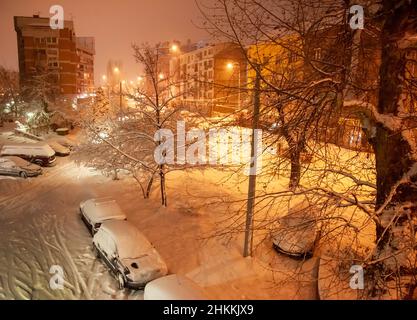 Winter in Sarajevo mit viel Schnee Stockfoto