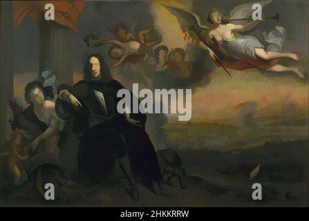 Kunst inspiriert von Allegory von Cornelis de Witt 1623-1672 als Anstifter des Sieges in Chatham 1667, Jan de Baen, vor 1672, modernisierte Classic Works von Artotop mit einem Schuss Moderne. Formen, Farbe und Wert, auffällige visuelle Wirkung auf Kunst. Emotionen durch Freiheit von Kunstwerken auf zeitgemäße Weise. Eine zeitlose Botschaft, die eine wild kreative neue Richtung verfolgt. Künstler, die sich dem digitalen Medium zuwenden und die Artotop NFT erschaffen Stockfoto