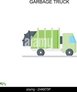 Garbage truck Simple vector icon. Illustration symbol design template for web mobile UI element. Stock Vektor