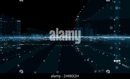 Futuristische Smart Digital City. Smart City Und Technology Business Concept Stockfoto