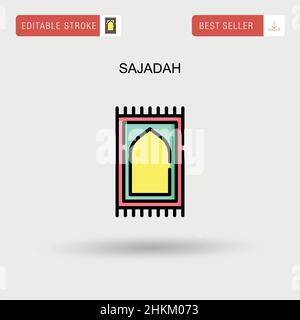 Einfaches Vektor-Symbol von Sajadah. Stock Vektor