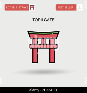 Einfaches Vektor-Symbol für Torii-Gate. Stock Vektor