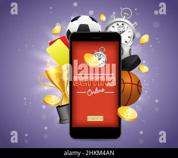 Online-Wetten Vektor Poster Banner Design Vorlage Stock Vektor