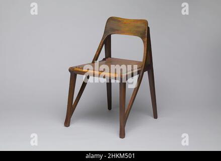 Art Inspired by Chair, Richard Riemerschmid, Deutsch, 1868-1957, Vereinigte Werkstätten für Kunst im Handwerk, München, Deutschland, 1897-1991, 1898-99, Eiche und Ersatzleder, hergestellt in München, Bayern, Deutschland, Europa, Möbel, 31 3/8 x 18 1/8 x 22 1/2 Zoll (79,7 x 46 x 57,2 cm, Classic Works modernisiert von Artotop mit einem Schuss Modernität. Formen, Farbe und Wert, auffällige visuelle Wirkung auf Kunst. Emotionen durch Freiheit von Kunstwerken auf zeitgemäße Weise. Eine zeitlose Botschaft, die eine wild kreative neue Richtung verfolgt. Künstler, die sich dem digitalen Medium zuwenden und die Artotop NFT erschaffen Stockfoto