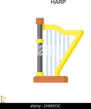 Einfaches Vektorsymbol Harp. Illustration Symbol Design-Vorlage für Web mobile UI-Element. Stock Vektor