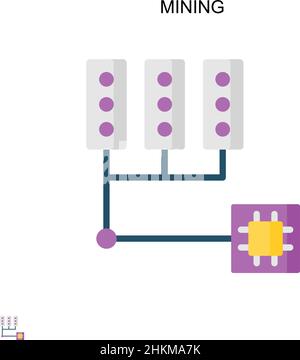 Einfaches Vektorsymbol für das Mining. Illustration Symbol Design-Vorlage für Web mobile UI-Element. Stock Vektor