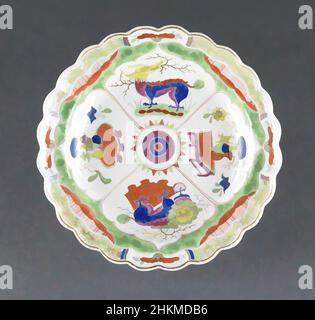 Art Inspired by Plate, Worcester Porcelain Factory, Worcester, England, gegründet 1751, c.1778-82, Glasiertes Porzellan mit Emaille und Vergoldung, hergestellt in Worcester, England, Europa, Keramik, 7 3/4 x 1 1/4 Zoll (19,7 x 3,2 cm, Classic Works modernisiert von Artotop mit einem Schuss Modernität. Formen, Farbe und Wert, auffällige visuelle Wirkung auf Kunst. Emotionen durch Freiheit von Kunstwerken auf zeitgemäße Weise. Eine zeitlose Botschaft, die eine wild kreative neue Richtung verfolgt. Künstler, die sich dem digitalen Medium zuwenden und die Artotop NFT erschaffen Stockfoto