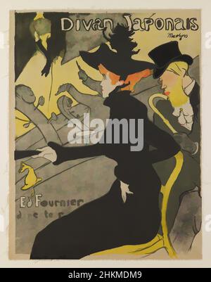 Kunst inspiriert von Divan Japonais, Henri de Toulouse-Lautrec, Französisch, 1864-1901, 1892-93, Farblithographie, hergestellt in Paris, Île-de-France, Frankreich, Europa, Abzüge, Bild: 31 1/4 x 23 5/8 Zoll (79,4 x 60 cm, Classic Works modernisiert von Artotop mit einem Schuss Modernität. Formen, Farbe und Wert, auffällige visuelle Wirkung auf Kunst. Emotionen durch Freiheit von Kunstwerken auf zeitgemäße Weise. Eine zeitlose Botschaft, die eine wild kreative neue Richtung verfolgt. Künstler, die sich dem digitalen Medium zuwenden und die Artotop NFT erschaffen Stockfoto