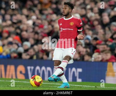 Manchester, Großbritannien. 4th. Februar 2022. Fred von Manchester United während des Emirates FA Cup-Spiels in Old Trafford, Manchester. Bildnachweis sollte lauten: Andrew Yates / Sportimage Stockfoto