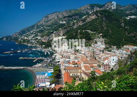 Stadtbild vom Friedhof,Amalfi,Kampanien,Italien,Europa Stockfoto