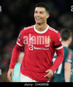 Manchester, Großbritannien. 4th. Februar 2022. Cristiano Ronaldo von Manchester United während des Emirates FA Cup-Spiels in Old Trafford, Manchester. Bildnachweis sollte lauten: Andrew Yates / Sportimage Stockfoto