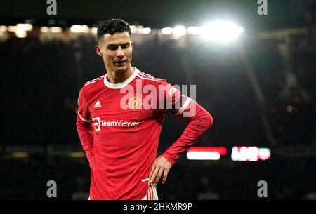 Manchester, Großbritannien. 4th. Februar 2022. Cristiano Ronaldo von Manchester United während des Emirates FA Cup-Spiels in Old Trafford, Manchester. Bildnachweis sollte lauten: Andrew Yates / Sportimage Stockfoto