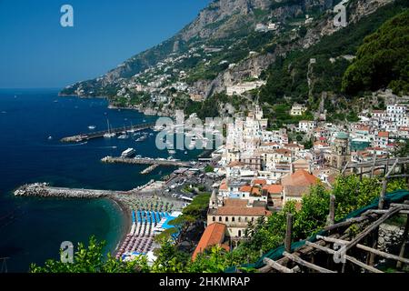 Stadtbild vom Friedhof,Amalfi,Kampanien,Italien,Europa Stockfoto