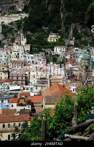 Stadtbild vom Friedhof,Amalfi,Kampanien,Italien,Europa Stockfoto