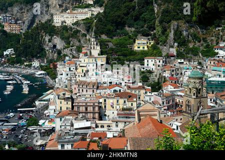 Stadtbild vom Friedhof,Amalfi,Kampanien,Italien,Europa Stockfoto