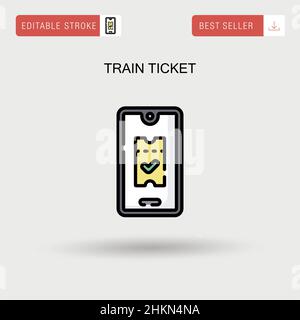 Zugticket einfaches Vektor-Symbol. Stock Vektor