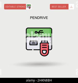 Einfaches Vektor-Symbol für Pendrive. Stock Vektor