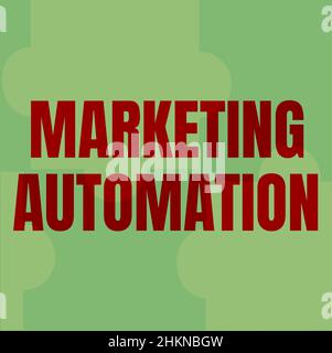 Handschrift Text Marketing Automation. Internet Concept Software-Plattformen für den Handel Abteilung Linie illustrierte Hintergründe mit verschiedenen konzipiert Stockfoto