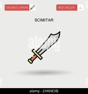 Einfaches Vektorsymbol „Scimitar“. Stock Vektor