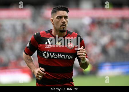 Sydney, Australien. 05th. Februar 2022. 5th February 2022 : CommBank Stadium, Sydney, Australien; A-League Football Sydney Wanderers versus Western United; Dimitri Petratos of Western Sydney Wanderers Credit: Action Plus Sports Images/Alamy Live News Stockfoto