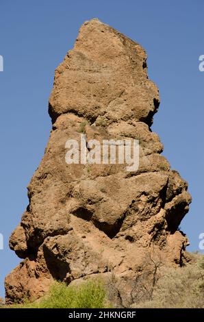 Felsklippe im Integral Natural Reserve von Inagua. Gran Canaria. Kanarische Inseln. Spanien. Stockfoto