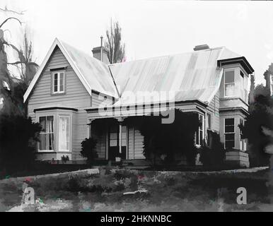 Kunst inspiriert von Knox Church alte Manse, 1896, Burton Brothers Studio, Fotostudio, Dunedin, Schwarz-Weiß-Fotografie, Classic Works modernisiert von Artotop mit einem Schuss Moderne. Formen, Farbe und Wert, auffällige visuelle Wirkung auf Kunst. Emotionen durch Freiheit von Kunstwerken auf zeitgemäße Weise. Eine zeitlose Botschaft, die eine wild kreative neue Richtung verfolgt. Künstler, die sich dem digitalen Medium zuwenden und die Artotop NFT erschaffen Stockfoto