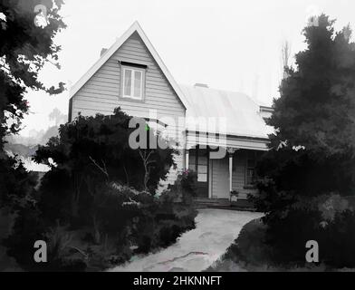 Kunst inspiriert von Knox Church alte Manse, 1896, Burton Brothers Studio, Fotostudio, Dunedin, Schwarz-Weiß-Fotografie, Classic Works modernisiert von Artotop mit einem Schuss Moderne. Formen, Farbe und Wert, auffällige visuelle Wirkung auf Kunst. Emotionen durch Freiheit von Kunstwerken auf zeitgemäße Weise. Eine zeitlose Botschaft, die eine wild kreative neue Richtung verfolgt. Künstler, die sich dem digitalen Medium zuwenden und die Artotop NFT erschaffen Stockfoto